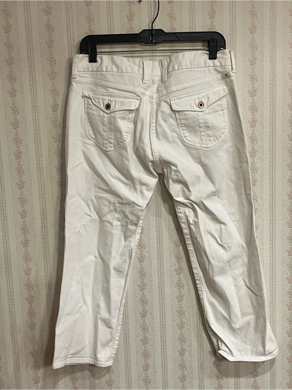 White Cropped Straight-Leg Jeans - Picture 2 of 16